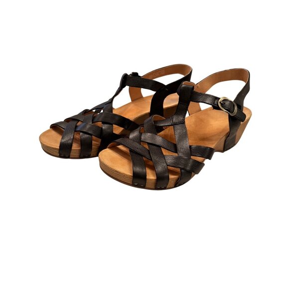 Dansko Tinley Fisherman Wedge Sandal Size 40 US 9.5/10 Black NWOB Comfort Suppor - Picture 1 of 9